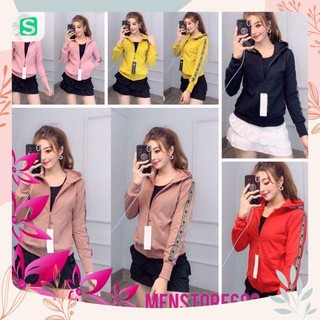 Áo khoác nữ thun da cá viền tay nón kim tuyến có ảnh thật 💗