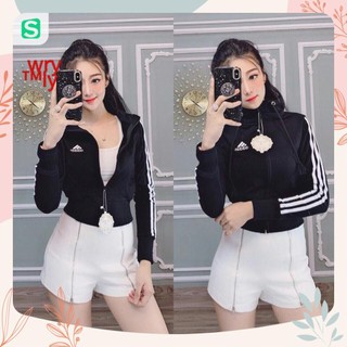 Áo khoác nữ thun da cá lửng add 3 sọc tay 💗