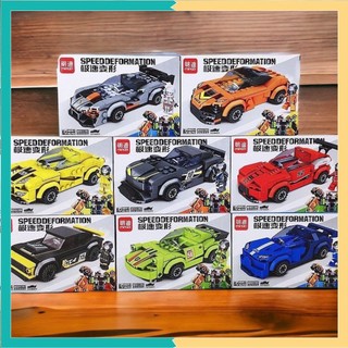 Đồ chơi lắp ráp xếp hình mô hình các dòng xe đua cho bộ sưu tập xe lắp ghép