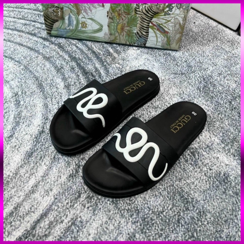 Dép Nam Gucci nam, nữ hình rắn ( đế cao su đúc bền đép đi êm chân ) mẫu hot 2023 Vip
