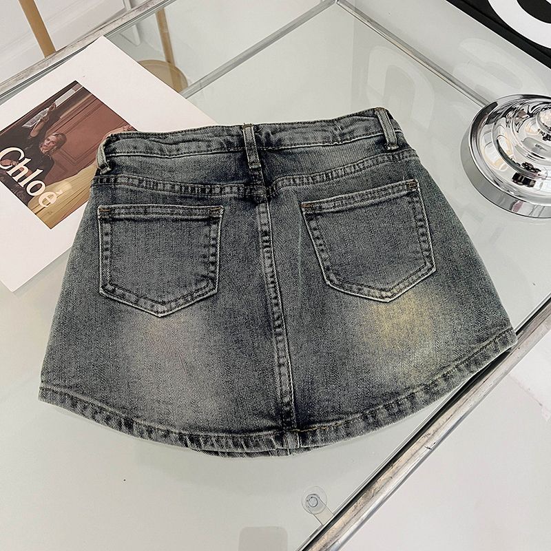 Chân váy jean Chữ A Lưng Cao Dáng Ôm Thời Trang Xuân Hè Dành Cho Nữ