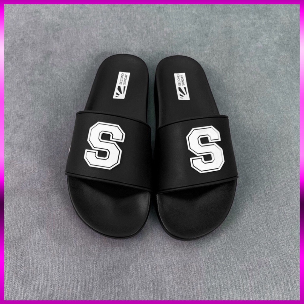 Dép Nam Nữ Unisex Quai Ngang Slipper siêu bền , dép cao cấp chữ S, full book Second Sunday Evening Slides Ladystore MoiS | BigBuy360 - bigbuy360.vn