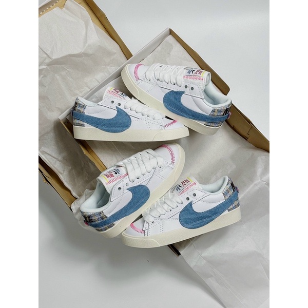 giày thể thao blz jumbo just do it, sneaker blazer xanh bò phối hồng xinh xỉu cho ce sẵn fullbox hàng SC chất lượng cao