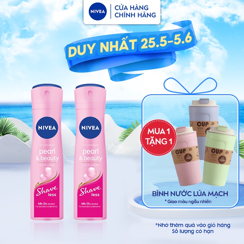 Bộ 2 Xịt Ngăn Mùi NIVEA Pearl&Beauty Shaveless Ngọc Trai | Mịn Mượt Da (150 ml) - 85348
