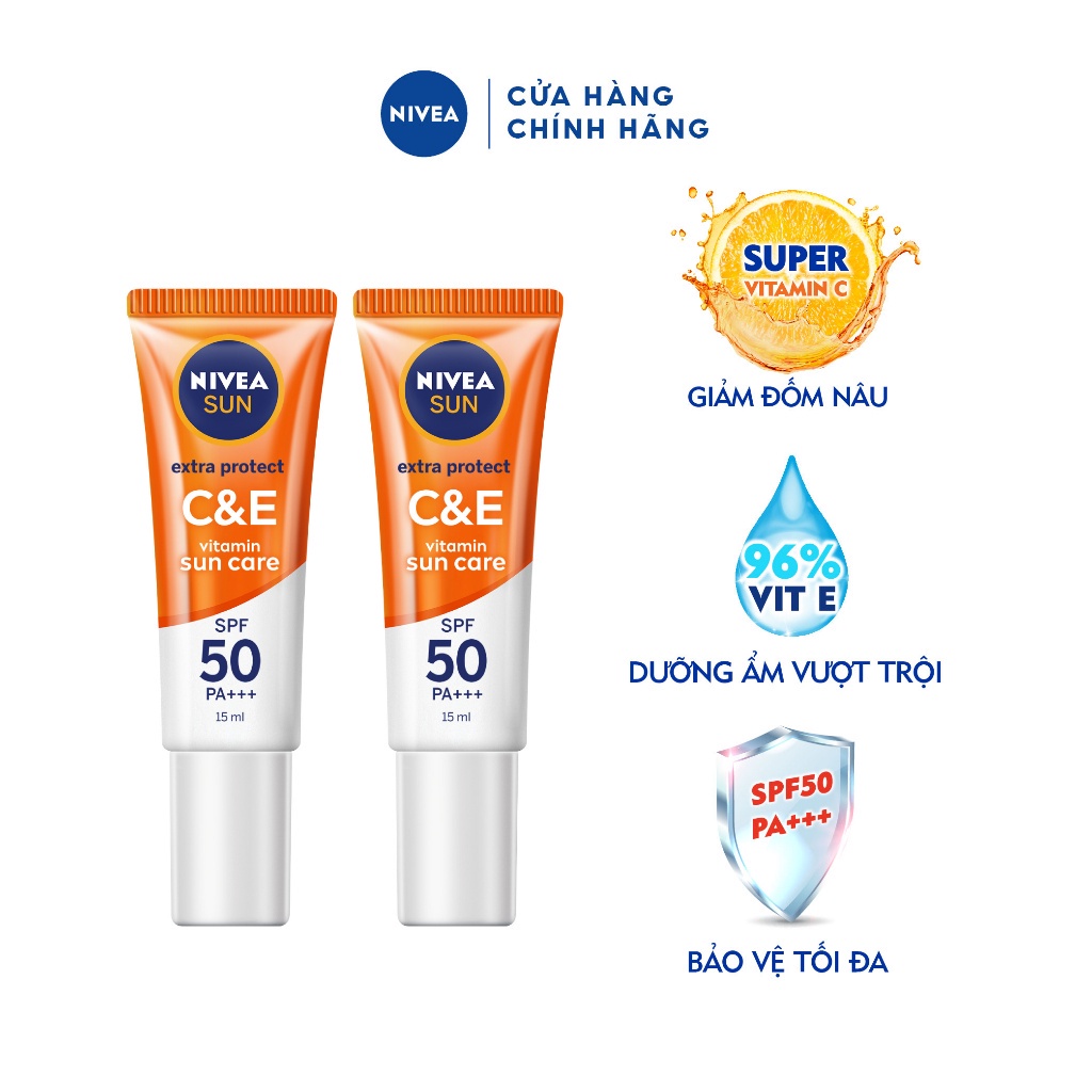 Combo 2 Serum Chống Nắng Nâng Tone Vitamin C&E (15ml x2)