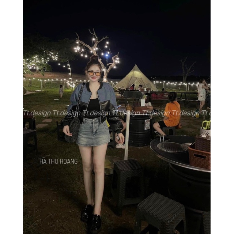 Quần jeans giả váy, chân váy jean ngắn hàng QCL1 cho nàng tự tin dạo phố