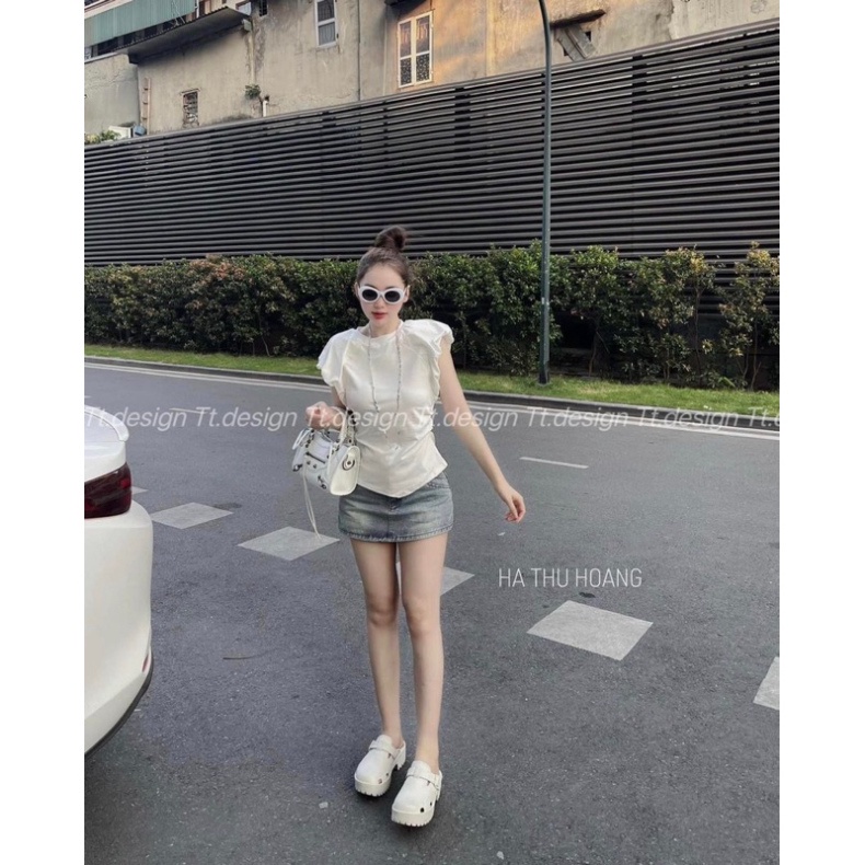 Quần jeans giả váy, chân váy jean ngắn hàng QCL1 cho nàng tự tin dạo phố