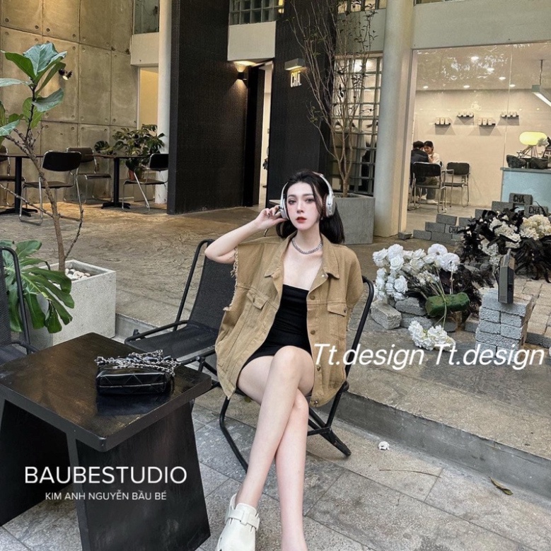 Áo Khoác Jean bò gile Dáng Rộng munshop21