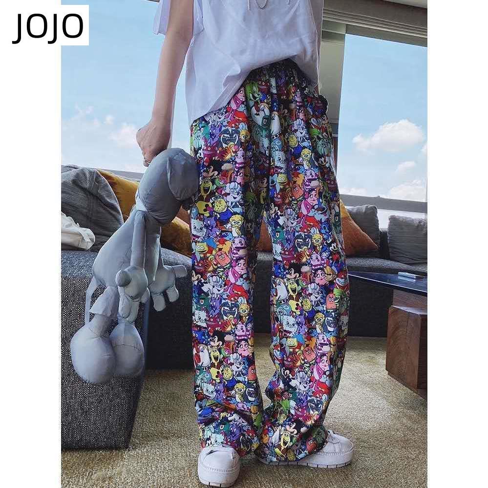 Quần Lụa Lạnh Mỏng Ống Rộng Lưng Cao Phong Cách Đường Phố Mùa Hè Mới