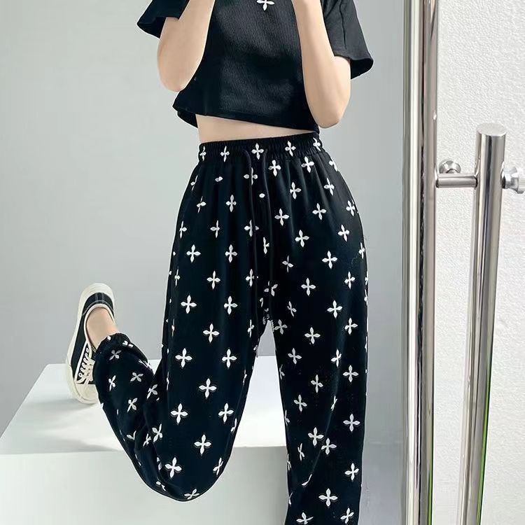 Quần Dài Dáng Rộng Bằng Lụa Tuyết Mát Mỏng Phong Cách Mới Cho Nữ