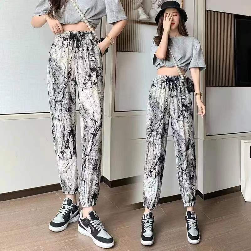 Quần Dài Dáng Rộng Bằng Lụa Tuyết Mát Mỏng Phong Cách Mới Cho Nữ