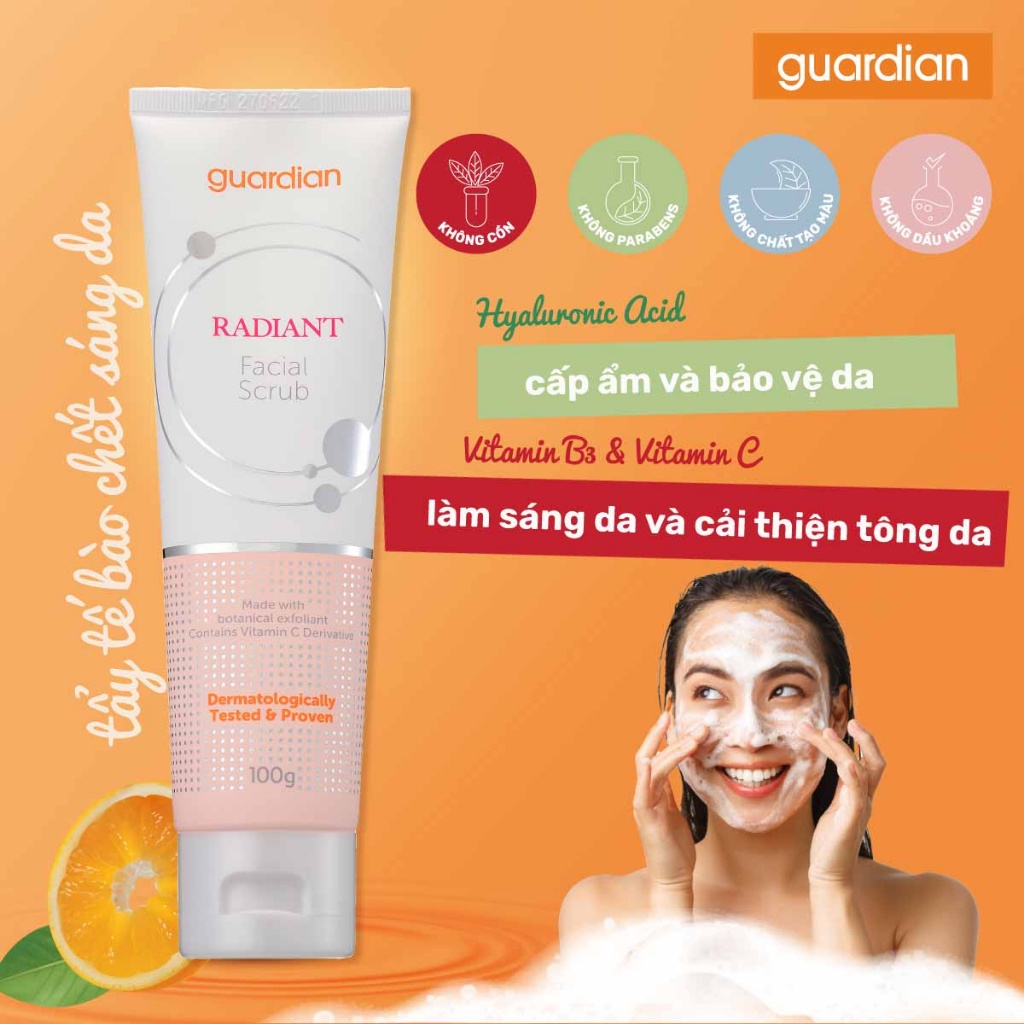 Sữa Rửa Mặt Dạng Hạt Sáng Da Guardian Facial Scrub Radiant 100Gr