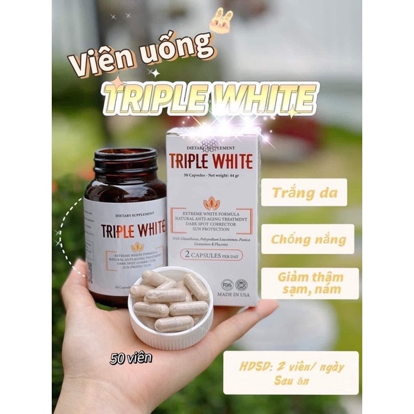 Viên Uống Trắng DA Triple White giá rẻ Tháng 7,2023|BigGo Việt Nam
