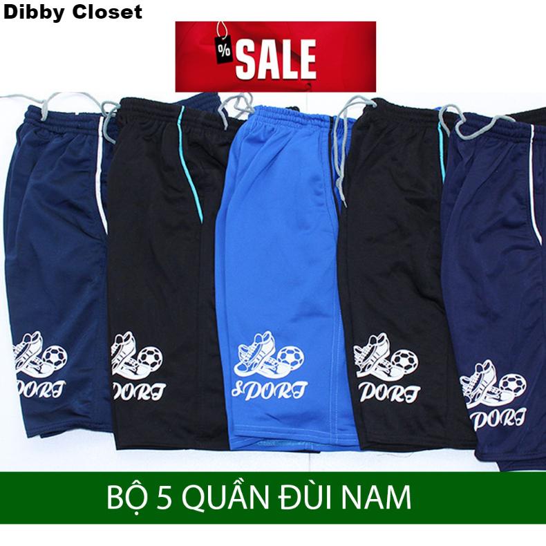 Combo 5 Quần Short Đùi Nam Vải thun sport Từ 45-70kg Dibby Closet