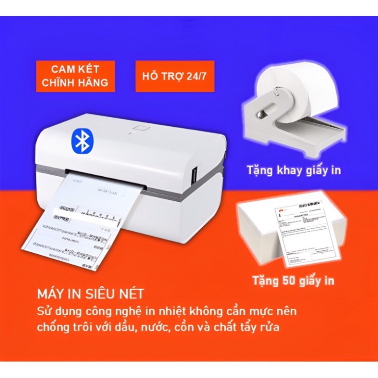 Máy in nhiệt Bluetooth A7 75x100mm dùng Điện thoại và Máy tính, in đơn hàng, phiếu gửi, tem nhãn, mã vạch.BH 12 tháng