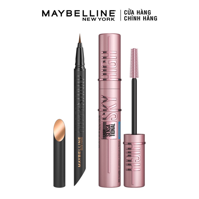 [Bộ Trang Điểm Mắt] Mascara Sky High Tơi Dài Mi Waterproof và Bút Kẻ Mắt Nước Siêu Sắc Mảnh Maybelline New York | BigBuy360 - bigbuy360.vn