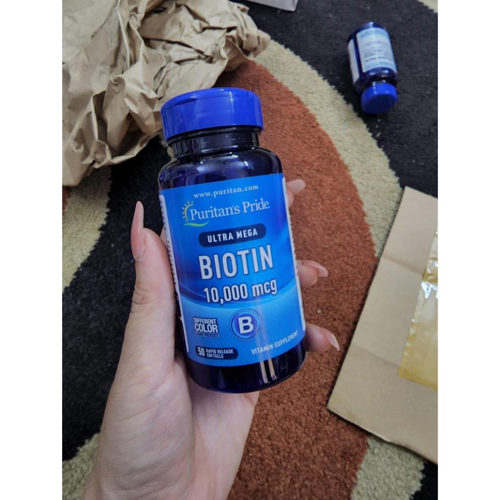 Viên uống mọc tóc, giảm rụng tóc Puritan's Pride Ultra Mega Biotin 10000 mcg 50 viên-100 viên