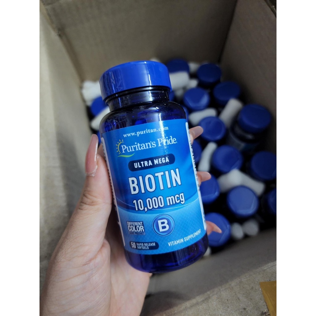 Viên uống mọc tóc, giảm rụng tóc Puritan's Pride Ultra Mega Biotin 10000 mcg 50 viên-100 viên