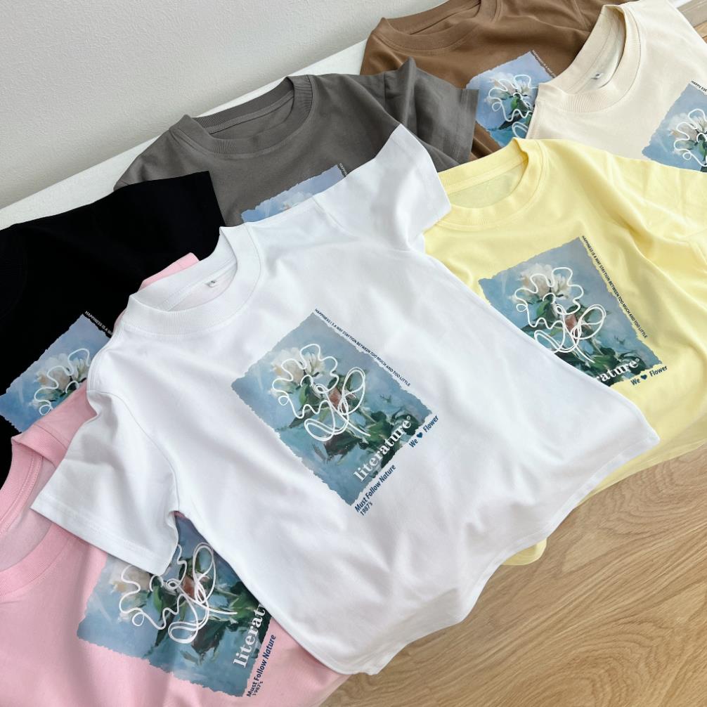 ÁO THUN BABY TEE in hình hoa Vintage FORM ÔM có size chất vải Coton 100% chuẩn hàng Local Brand