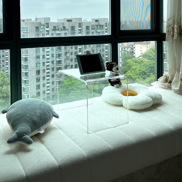 Bàn acrylic trong suốt, bàn thấp phong cách châu Âu, bàn trà cửa sổ nhà