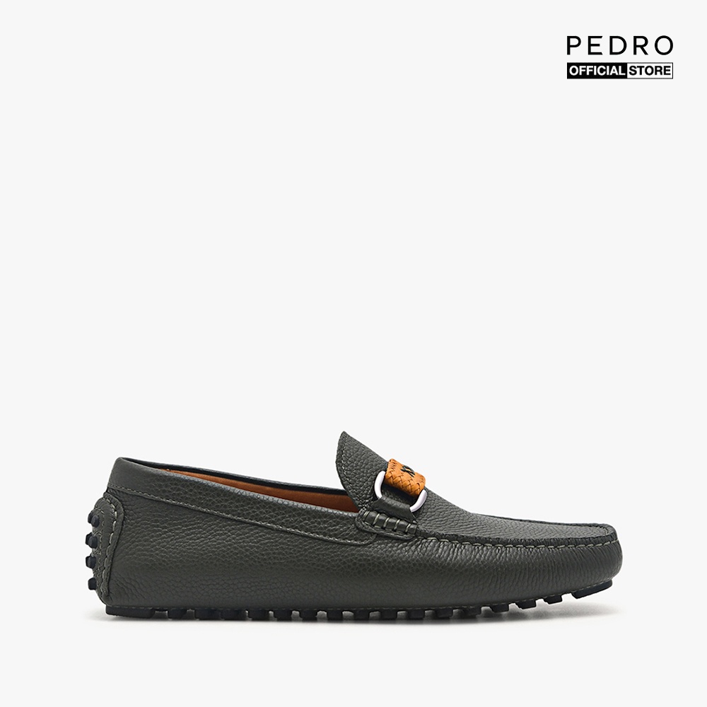 PEDRO - Giày lười nam mũi vuông phối quai ngang hiện đại PM1-65110279-64