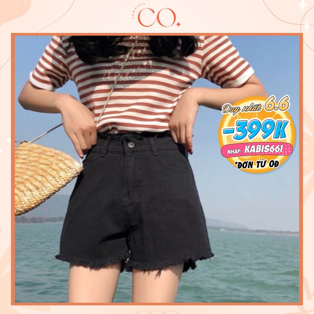 Quần Short Rách Cạp Cao_C5