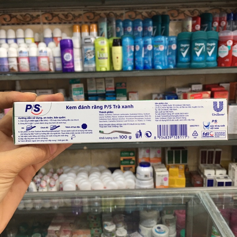 Kem đánh răng P/S bảo vệ 123 trà xanh thanh nhiệt 100g