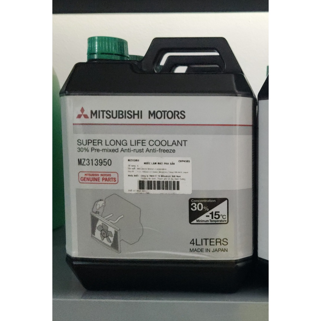 Nước làm mát oto chính hãng mitsubishi , can 4L-MÀU XANH-JAPAN
