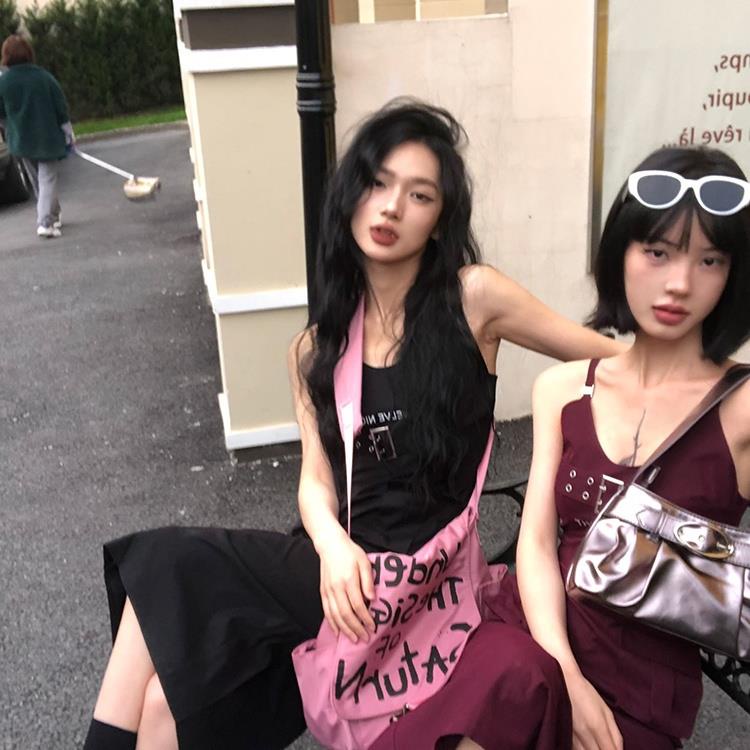 Đầm Hai Dây Dáng Dài Xẻ Tà Eo Hẹp Có Túi Thời Trang Mùa Hè Quyến Rũ Cho Nữ