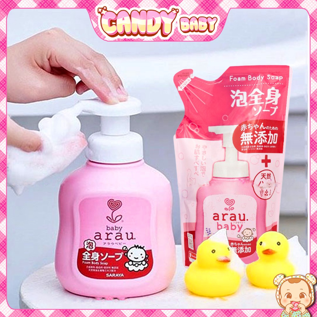 Sữa tắm gội ARAU BABY cho bé chai 450ml túi 400ml nội địa Nhật