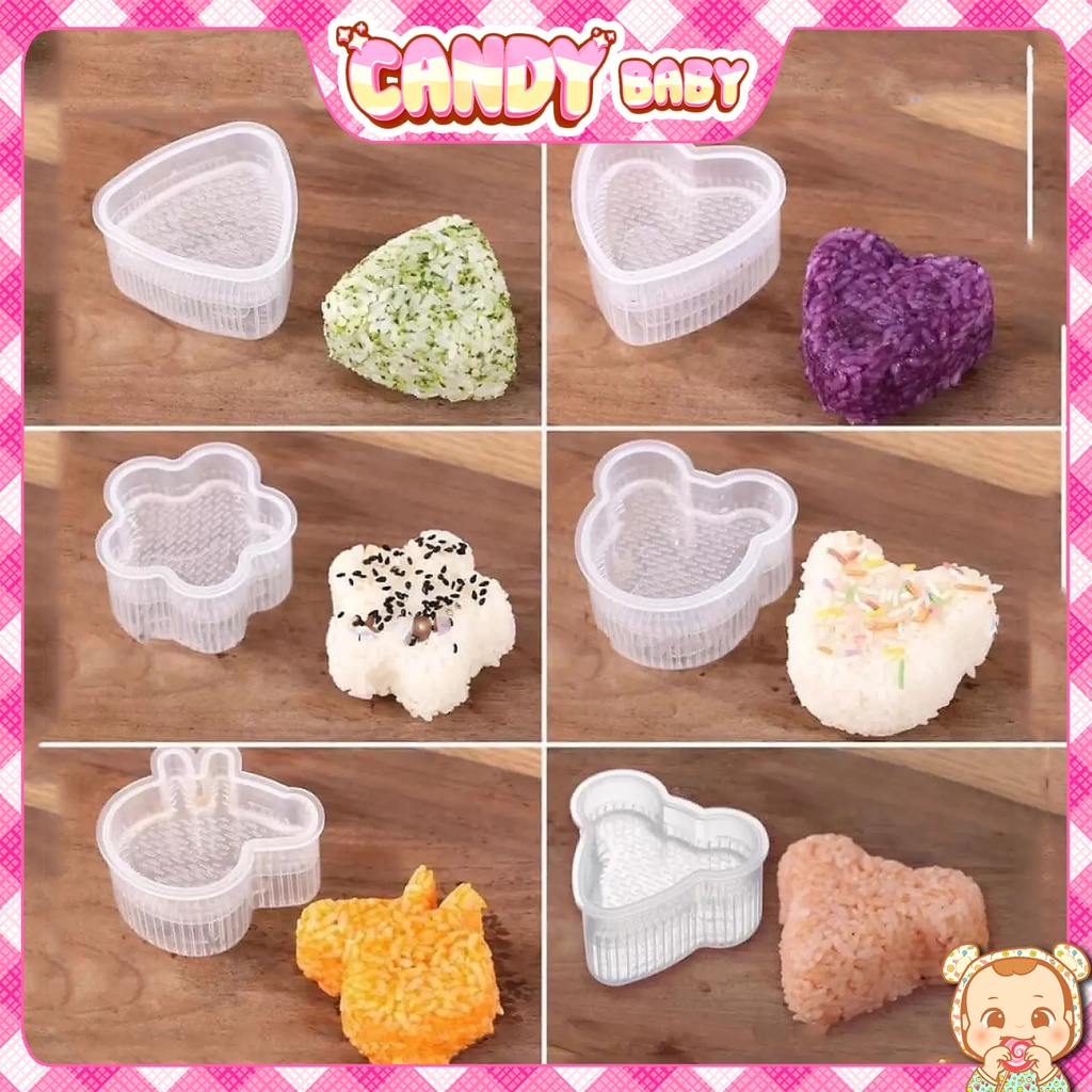 Khuôn Làm Cơm Nắm Bento, Khuôn Làm Cơm Onigiri kiểu Nhật Cho Bé Nhựa PP An Toàn