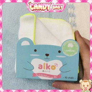Khăn sữa nhật Aiko cho bé cao cấp Vải 3 lớp, 4 lớp Túi 10 cái