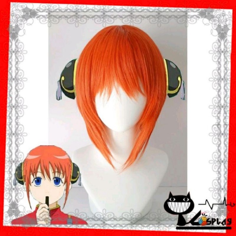 [Sẵn] Wig/tóc giả cosplay Kagura - Gintama màu cam [Miu Cosplay 03]