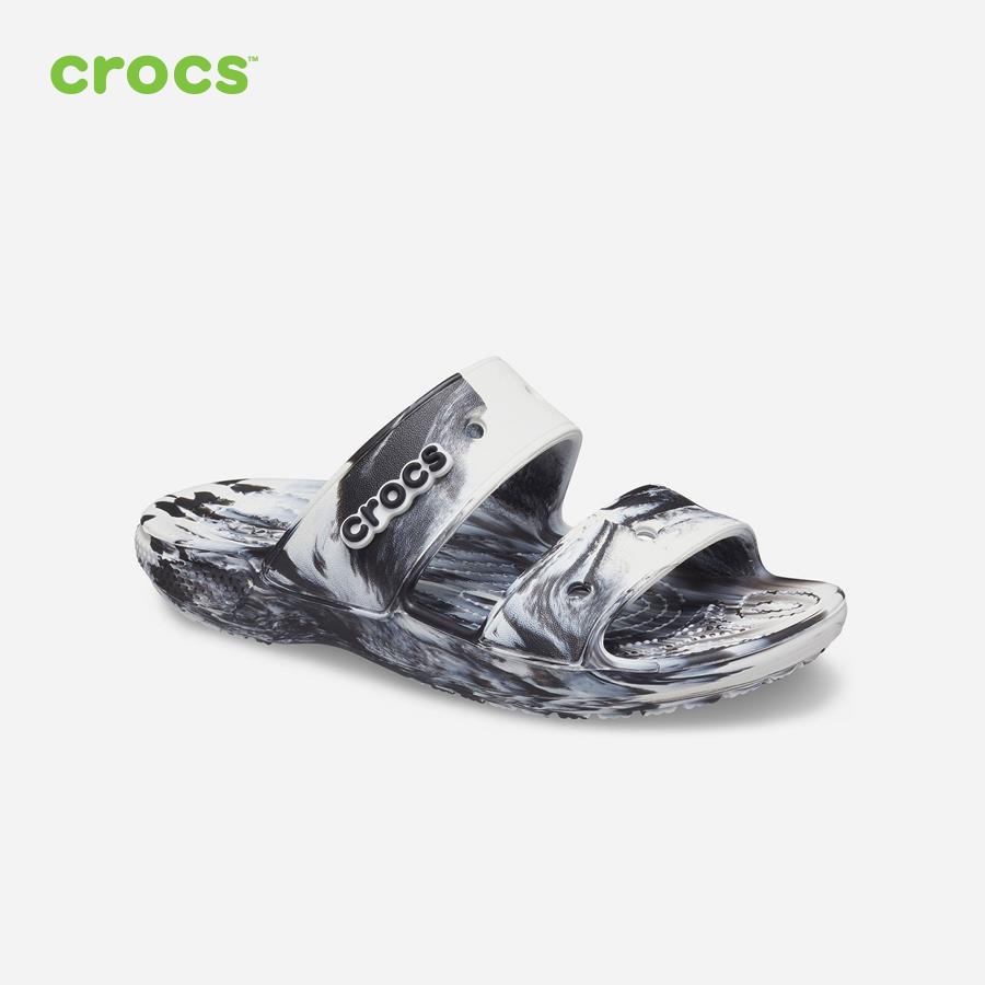 Giày sandal unisex Crocs FW Classic Sandal U Marbled Whi/Blk - 207701-103