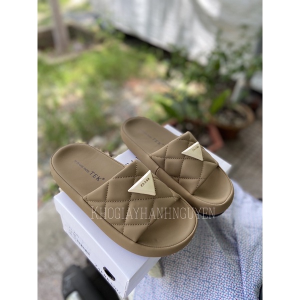 Dép lê quai ngang đế bánh mì da siêu đẹp