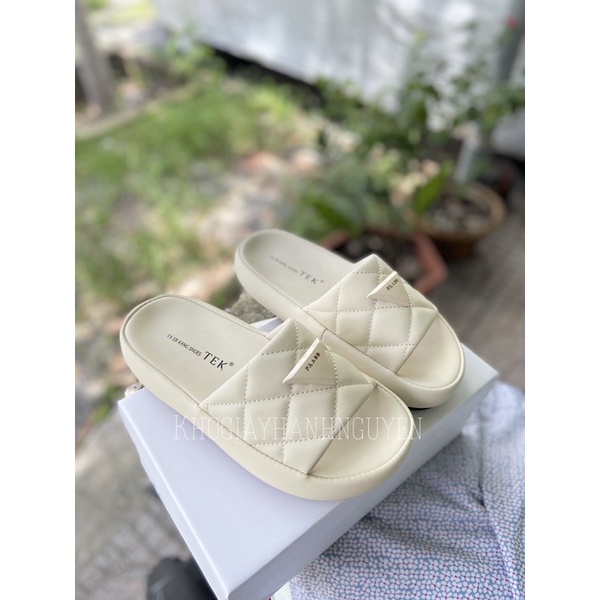 Dép lê quai ngang đế bánh mì da siêu đẹp