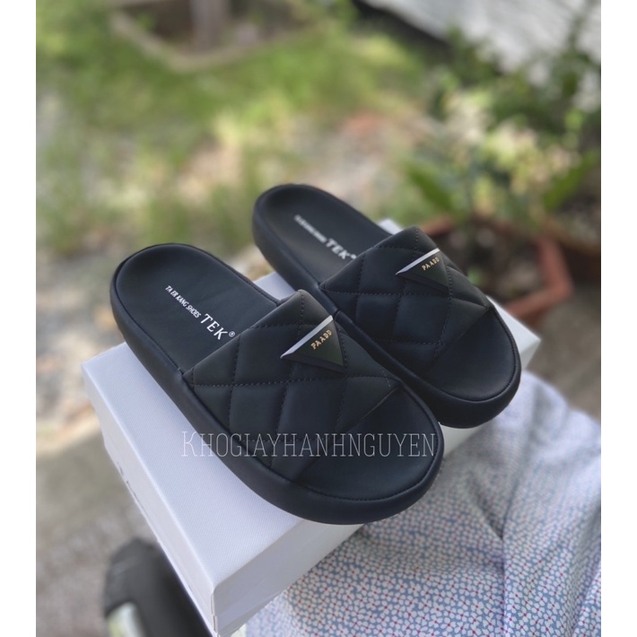 Dép lê quai ngang đế bánh mì da siêu đẹp