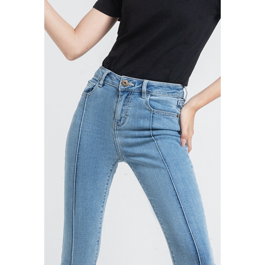 Quần Jeans Nữ Sóng Gân Dáng Ôm Phiên Bản 1. Front Seam Detail Skinny Jeans  - 121WD2081F5930