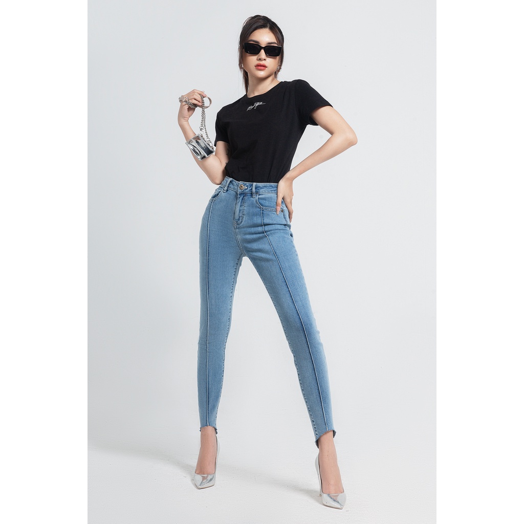 Quần Jeans Nữ Sóng Gân Dáng Ôm Phiên Bản 1. Front Seam Detail Skinny Jeans  - 121WD2081F5930