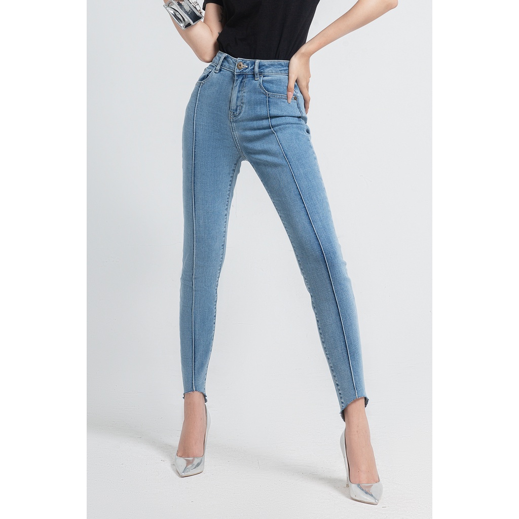 Quần Jeans Nữ Sóng Gân Dáng Ôm Phiên Bản 1. Front Seam Detail Skinny Jeans  - 121WD2081F5930