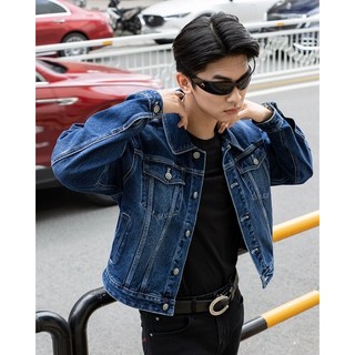 Áo Khoác Denim Nam Dáng Rộng Màu Xanh Đai Dương . Ocean Blue Oversized Type III Denim Jacket - 222MD3044B1950