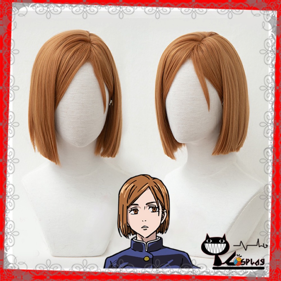 [sẵn] Wig/tóc giả Nobara Kugisaki - Chú thuật hồi chiến: Jujutsu Kaisen màu nâu [Miu Cosplay 03]