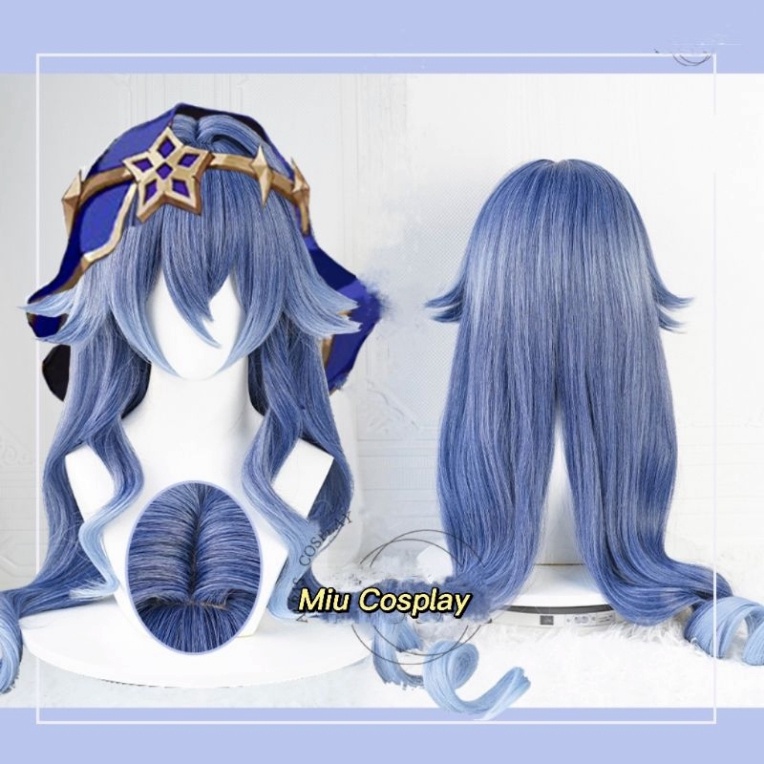[Sẵn] Wig/Tóc giả cosplay Layla - Genshin Impact màu xanh [Miu Cosplay 03]