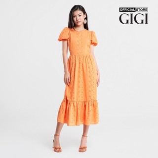 GIGI - Đầm xếp tầng midi cổ tròn tay ngắn hiện đại G2102D231179-74