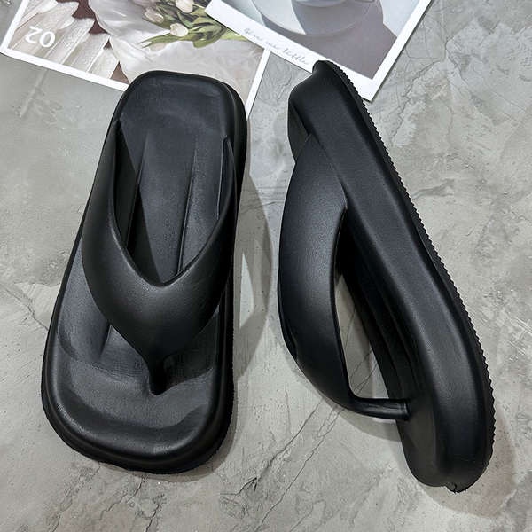 Dép xỏ ngón nam mùa hè chống trượt bãi biển đế dày dép dép cao đế bằng