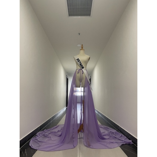 tà catwalk màu TÍM( ĐEO ĐƯỢC VAI VÀ EO)