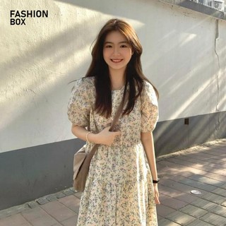 Váy đầm babydoll hoa nhí tay phồng cổ tròn dễ thương mẫu hè mới hot 2023 vd6 kgk63 nve13