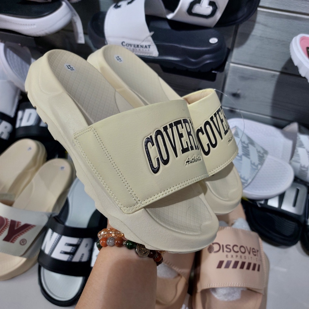 Dép quai ngang Corvernat Logo 3D in nổi ko bong tróc Size Nam Nữ Unisex