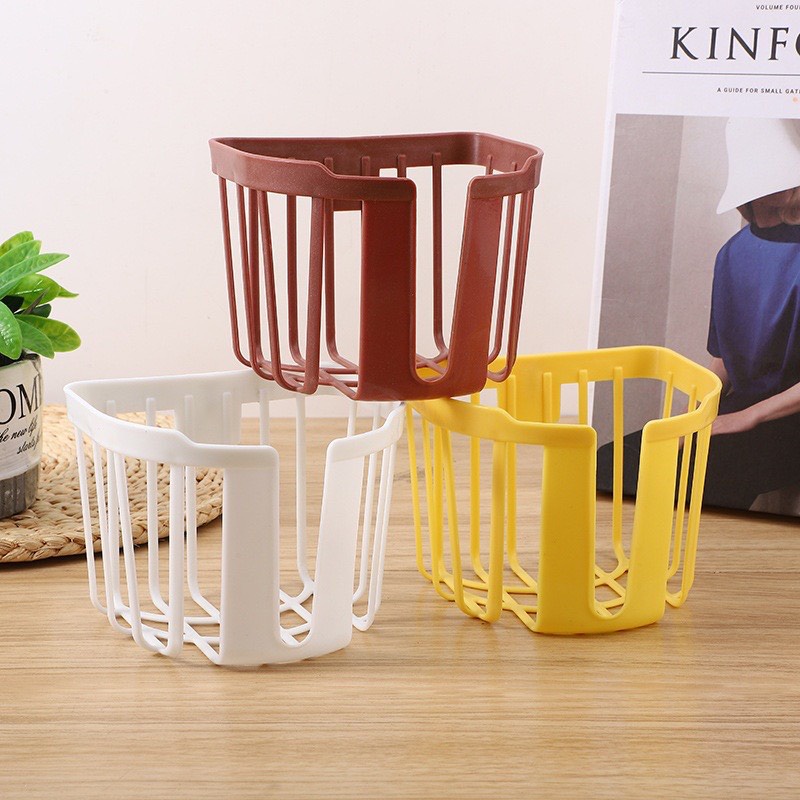 Giỏ nhựa dán tường đựng giấy vệ sinh - Giỏ đựng đồ dùng phòng tắm tiện ích