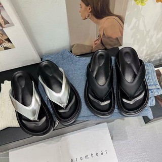 Dép Xỏ Ngón Đế Dày Màu Bạc Thời Trang Dễ Phối Đồ